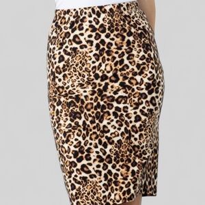 NWT Bold Elements Leopard Print Side Snap Skirt Natural Animal Print - Size M